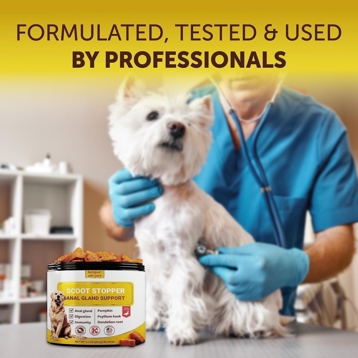 Scoot Stopper Soft Chews Fiber for Dogs Dog Anal Gland and Digestion Support