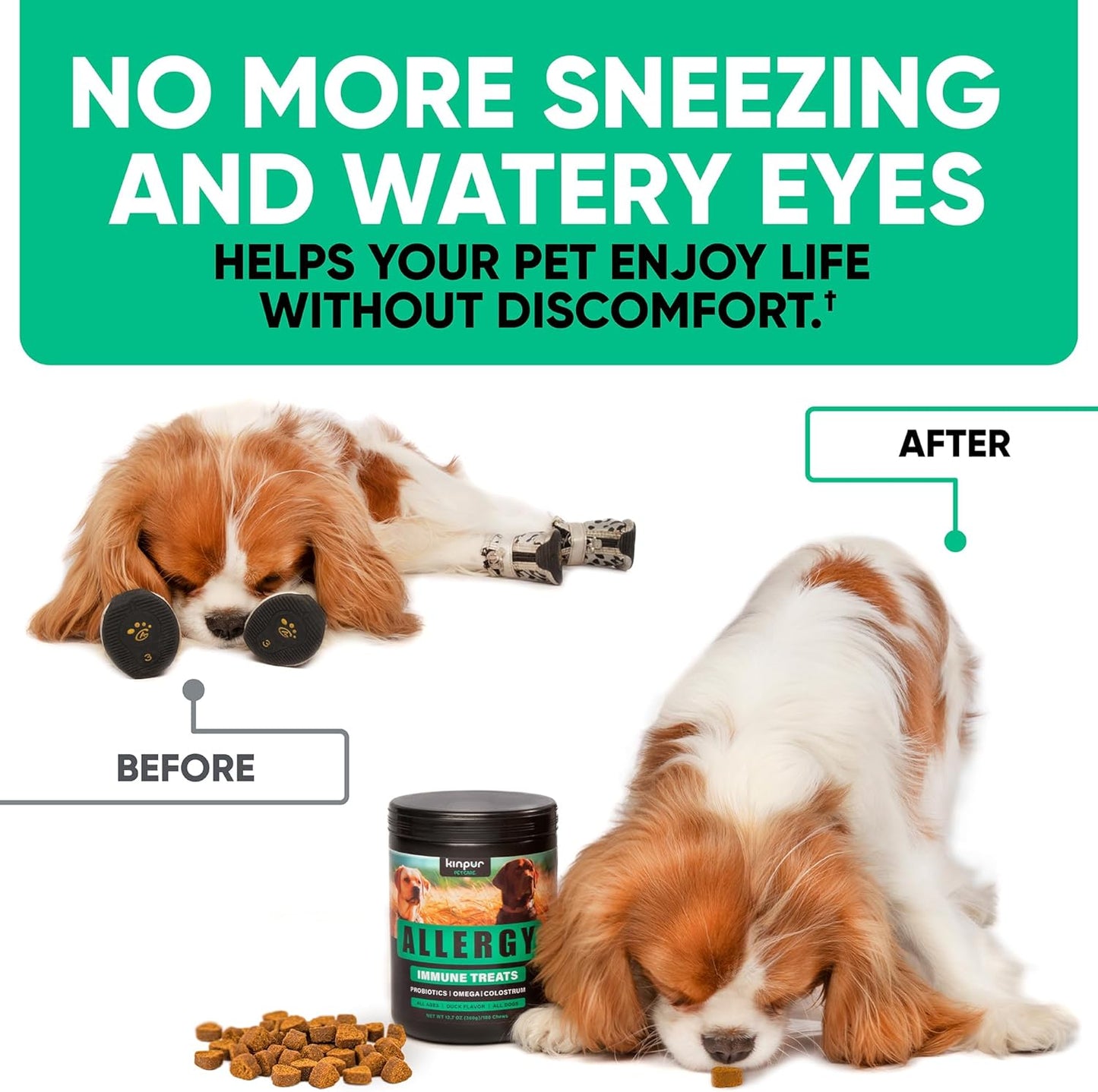 Natural Dog Allergy Chews with Omega Probiotics and Apple Cider Vinegar - 180 Count