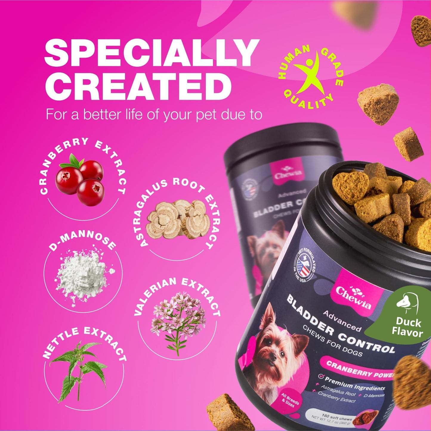 Cranberry Supplement for Canine Urinary Tract, Bladder, and Kidney Health