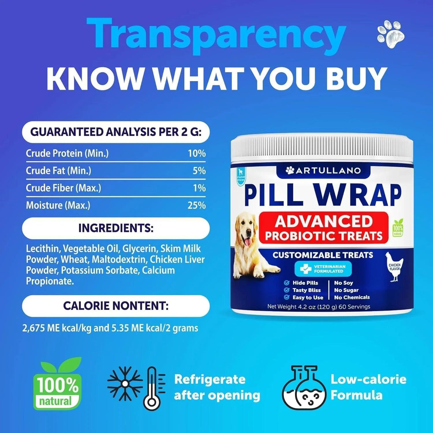 Pill Wrap for Dogs Wrap a Pill to Hide Medication Chicken Masker Treats Easy To