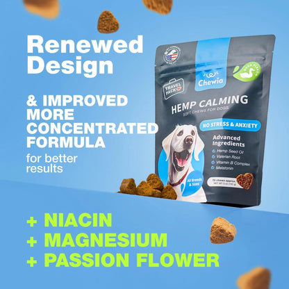 Calming Chews for Dogs Anxiety Treats with Melatonin Valerian Root Chamomile