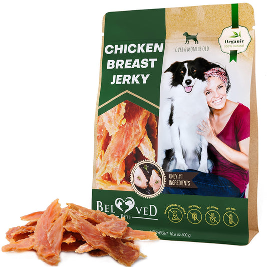 Chicken Jerky Dog Treats All Natural and Organic Healthy Snacks for Dogs 300 G