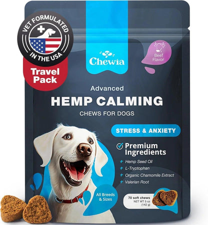 Calming Chews for Dogs Anxiety Relief Treats with Melatonin Chamomile Extract