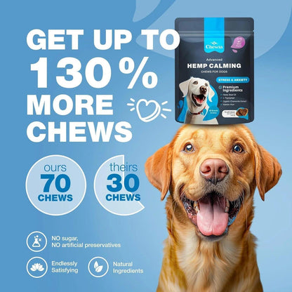 Calming Chews for Dogs Anxiety Relief Treats with Melatonin Chamomile Extract