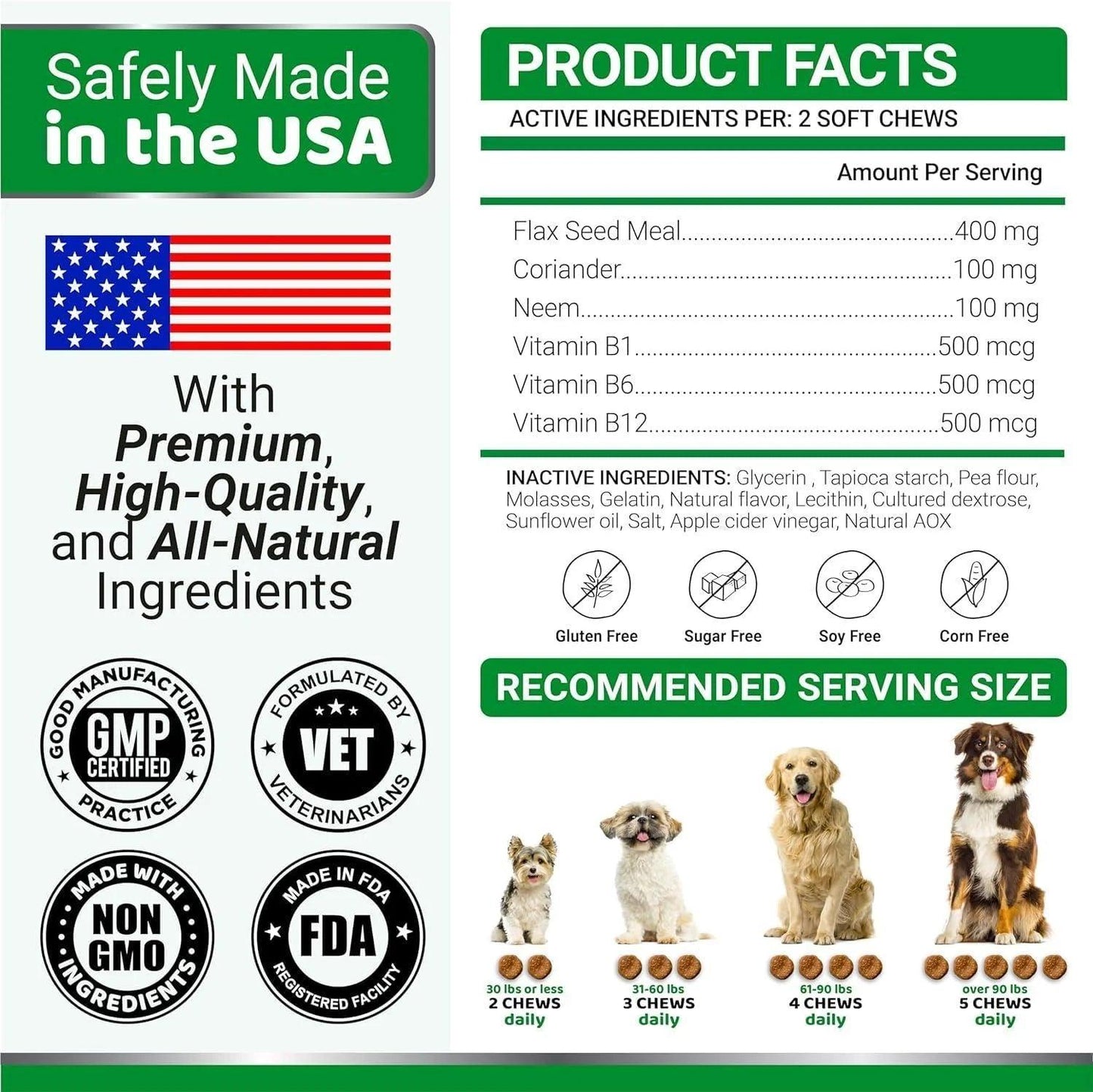 2 Pack - Insects Prevention for Dogs Chewables Natural for All Breeds and Age