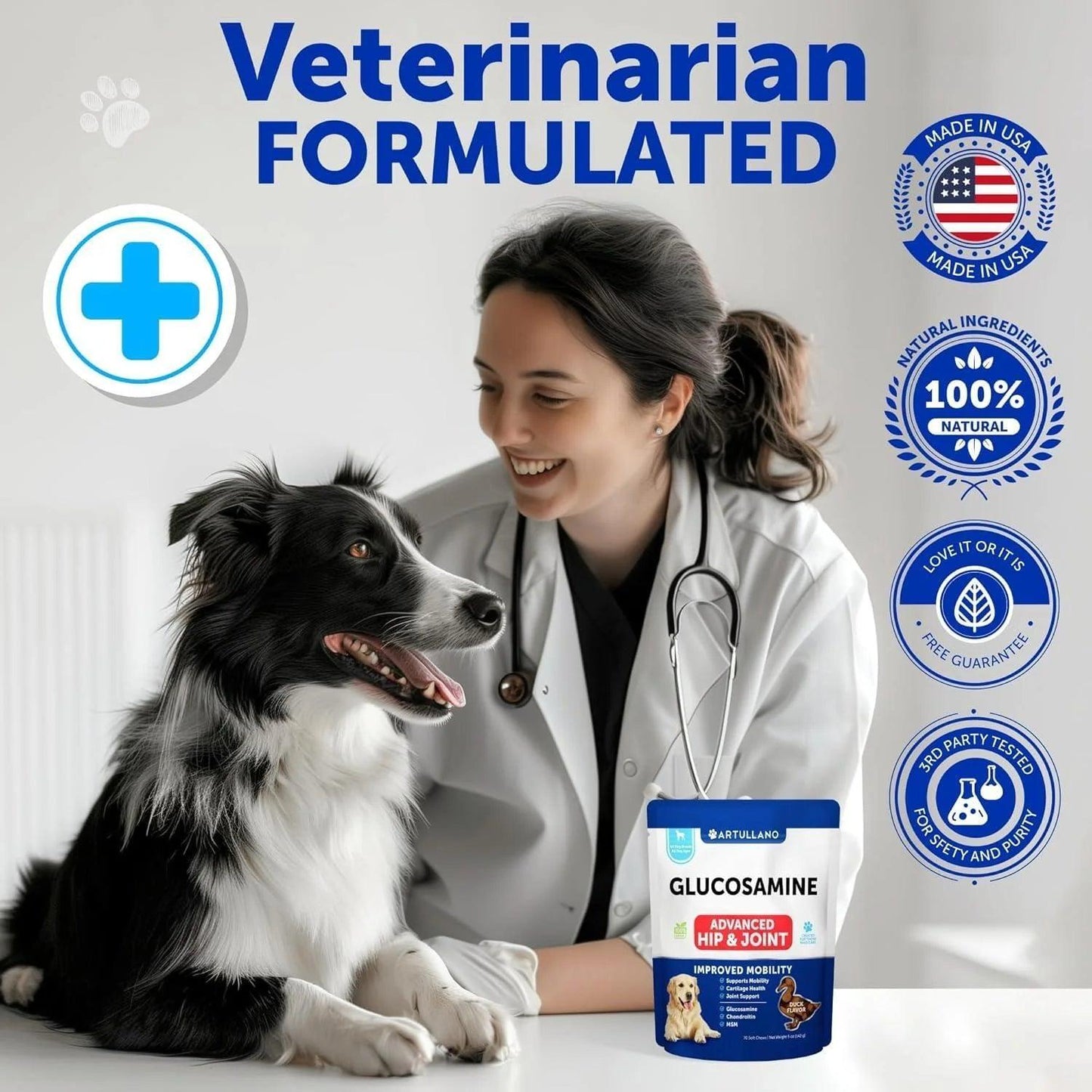 Glucosamine for Dogs Hip Joint Supplement for Dogs with Arthritis 70 Soft