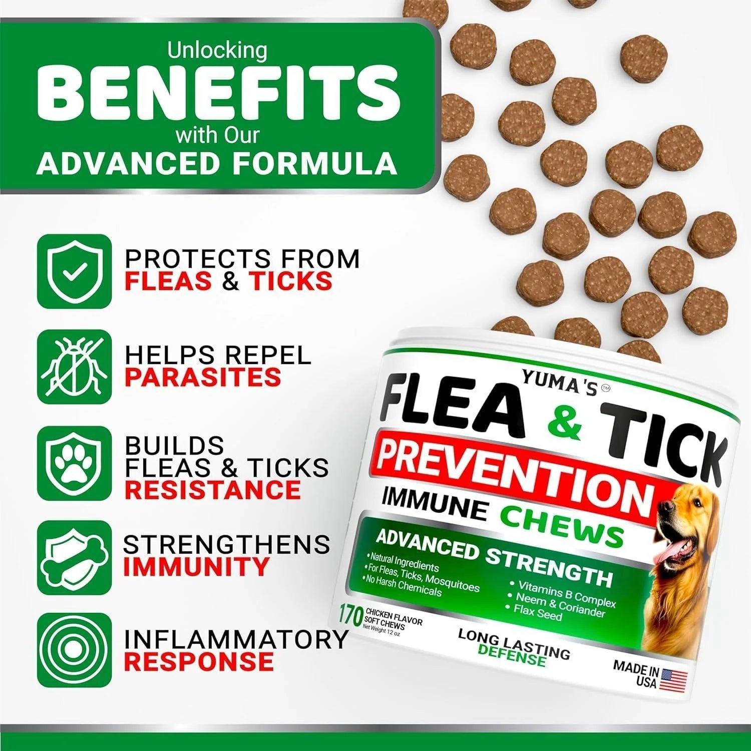 2 Pack - Insects Prevention for Dogs Chewables Natural for All Breeds and Age