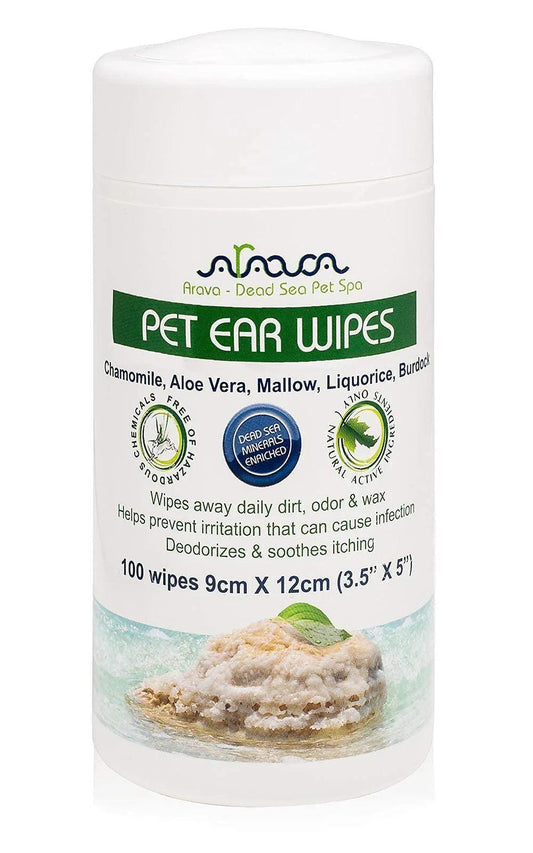 Pet Ear Cleaning Wipes – 100-Count | Gentle & Effective Ear Care for Dogs, Cats, Puppies & Kittens