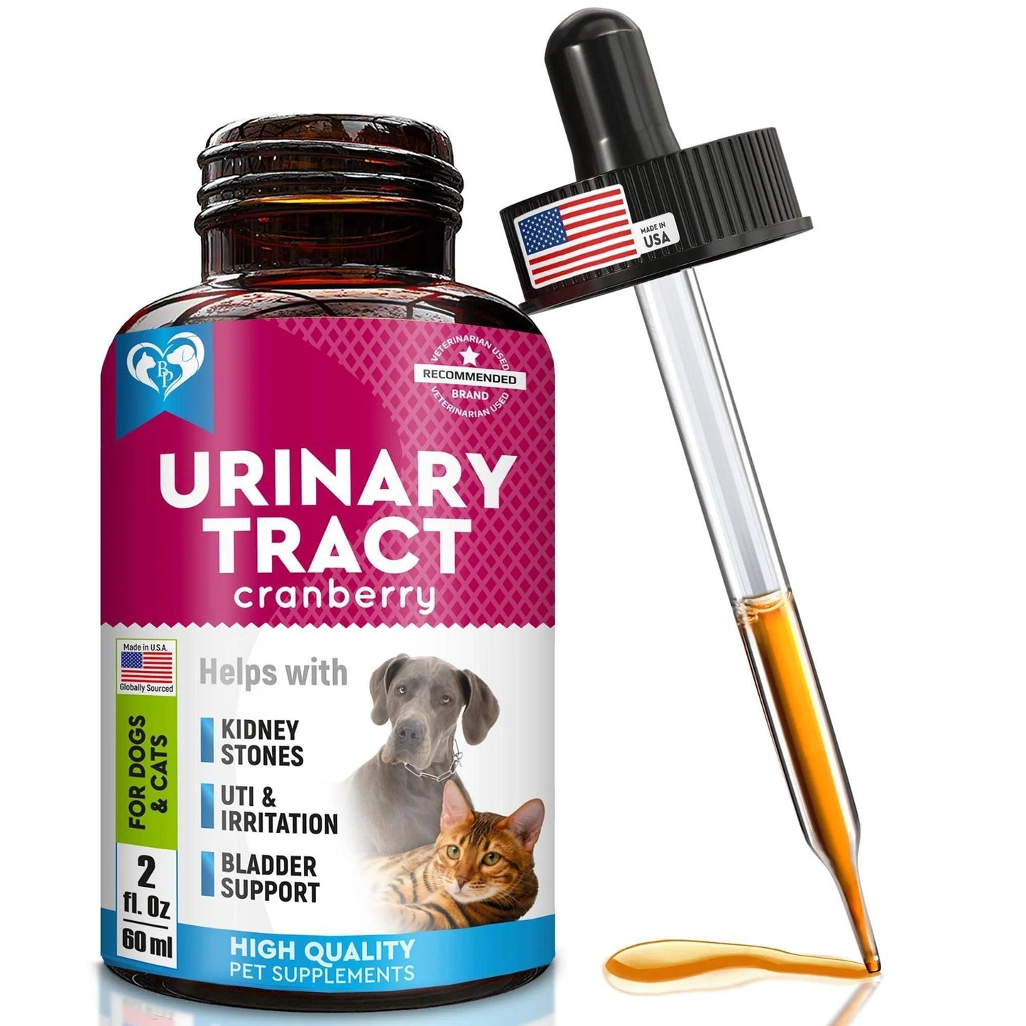 Urinary Tract Infection Treatment Natural UTI Care Drops with Cranberry for Dog and Cat