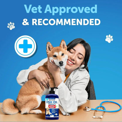 Omega 3 Fish Oil for Dogs 16 FL OZ - Skin and Coat Defense and Support