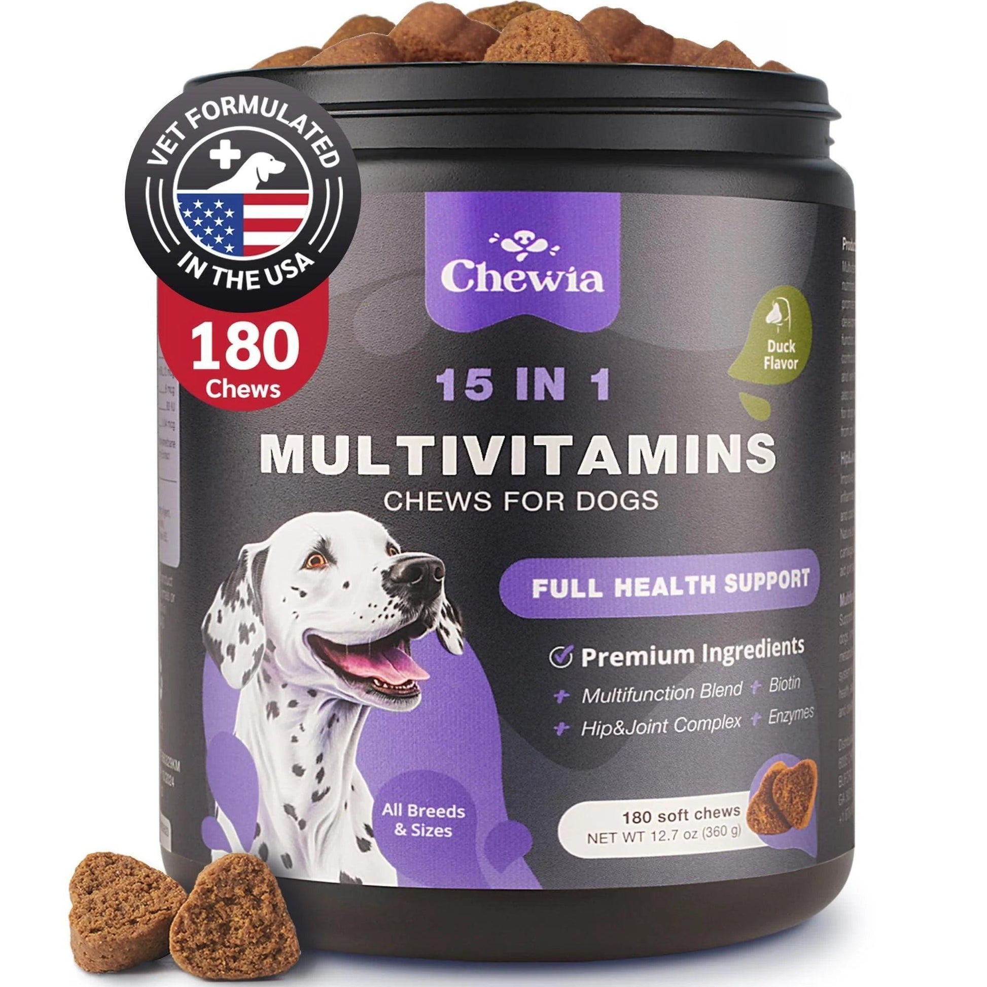 Dog Vitamins 15 in 1 Multivitamin Chews with MSM for Hip Joint Health Dog